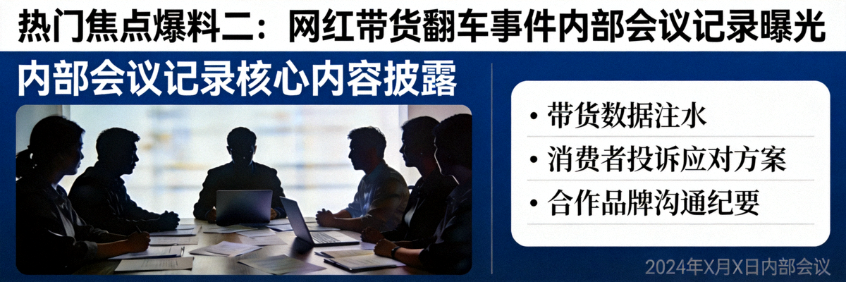 热门焦点爆料二：网红带货翻车事件内部会议记录曝光